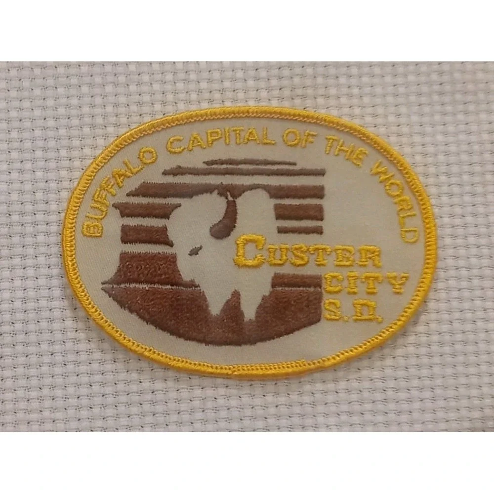 Vintage Buffalo‎ Capital Of The World Custer City South Dakota Souvenir Patch